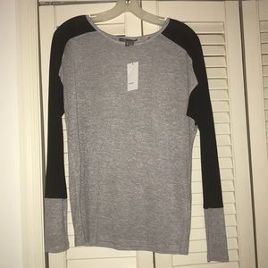 VINCE black and grey top.